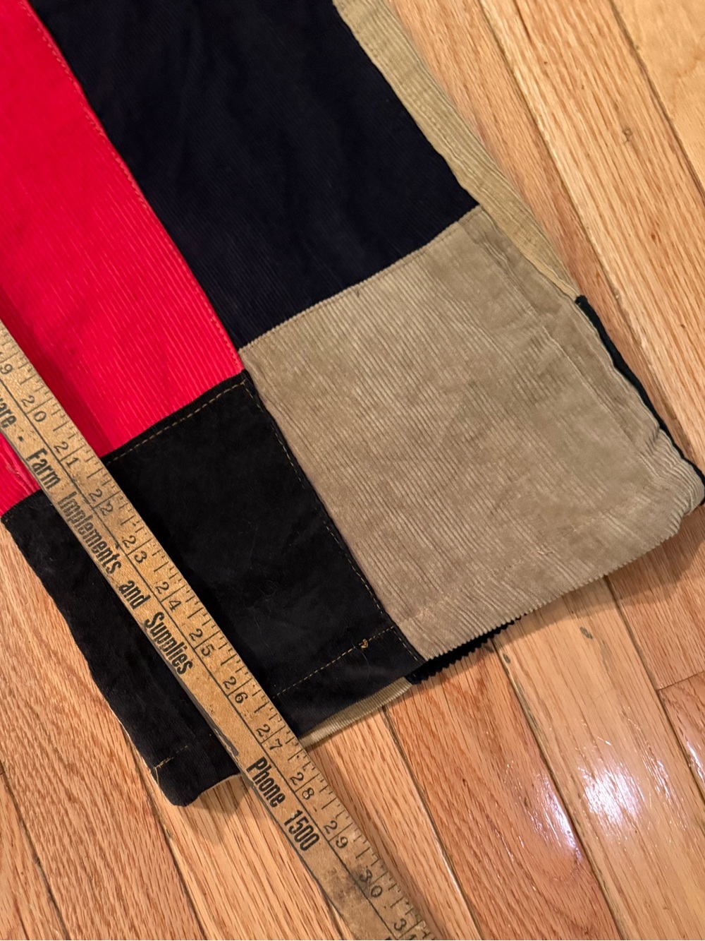 VTG Women’s Patchwork Cordurory Wide-Leg Pants - Multicolor - Picture 6 of 6